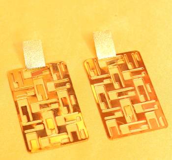 Gold Plated Matt Finish Gold Plated Earrings 1
