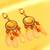 Pink Onyx Antique Finish Fashion Earrings