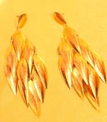 Gold Plated Leaf Pattern Fashion Earrings