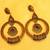 Antique Gold Plated Filigree Blue Earrings