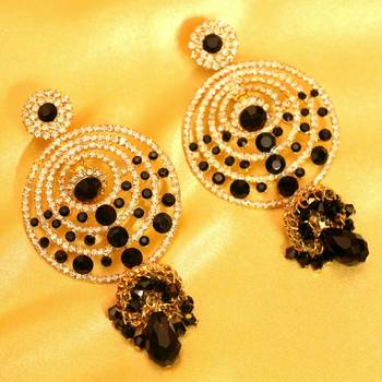 Black Onyx Zircon Studded Fashion Earrings 1