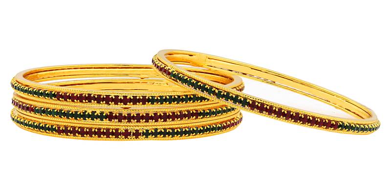 Red gold plated bangles and bracelets