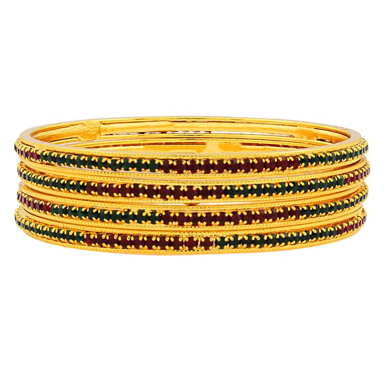 Red gold plated bangles and bracelets
