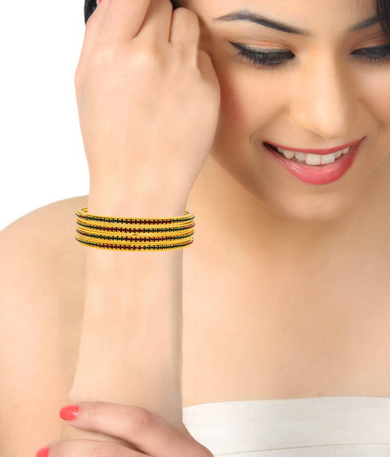 Red gold plated bangles and bracelets