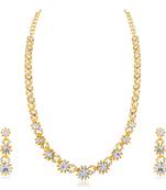 Classy Gold Plated Austrian Stone Gold Finish Necklace Set