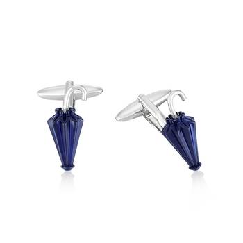Rhodium Plated Umbrella Cufflinks for Men || Gift for Brother || Gift for Men 2