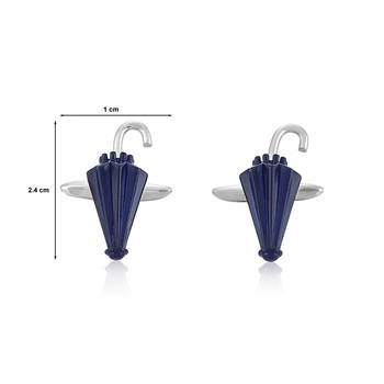 Rhodium Plated Umbrella Cufflinks for Men || Gift for Brother || Gift for Men 4