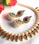 Multi color Pearl necklace set