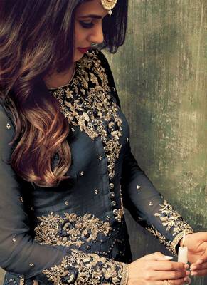 Black Embroidered Net Salwar 3
