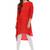 Red plain viscose rayon stitched kurtas-and-kurtis