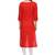 Red plain viscose rayon stitched kurtas-and-kurtis