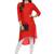 Red plain viscose rayon stitched kurtas-and-kurtis