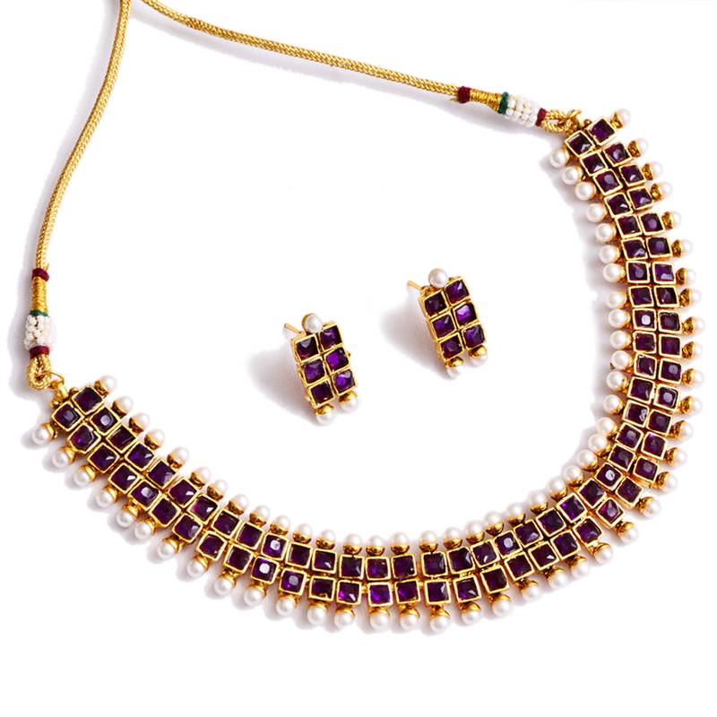 Purple pearl necklacesets Rewazcreations 2292212