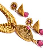 Gold jade necklace-sets