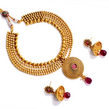 Gold jade necklace-sets 3