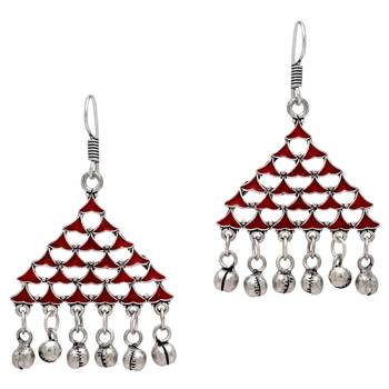 Maroon Color Beautiful Traditional Afghani Earrings 1