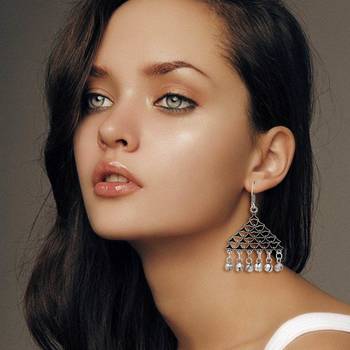 Black Color Partywear Special Afghani Earrings 2