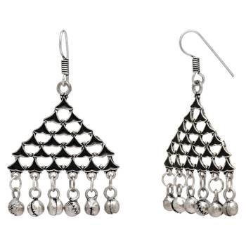 Black Color Partywear Special Afghani Earrings 3