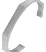 Italian Geometric Cuff Glossy Silver 316L Surgical Stainless Steel Cuff Kada Bangle Bracelet Boys Men