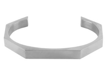 Italian Geometric Cuff Glossy Silver 316L Surgical Stainless Steel Cuff Kada Bangle Bracelet Boys Men 2
