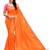 Orange plain silk saree with blouse