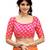 Orange plain silk saree with blouse