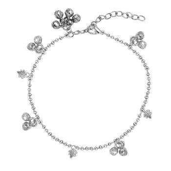Silver crystal anklets 1