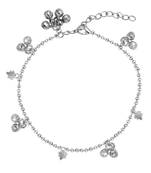 Silver crystal anklets
