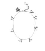 Silver crystal anklets