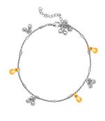 Silver crystal anklets