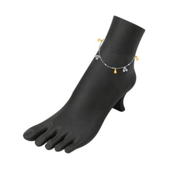 Silver crystal anklets 2