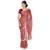 magenta embroidered chiffon saree