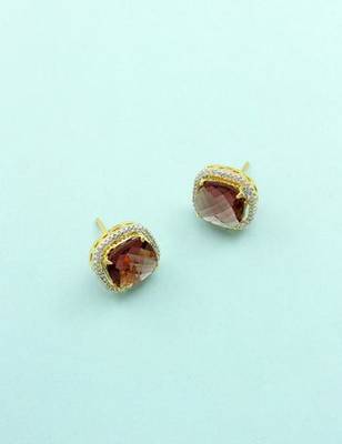 Purple CZ AD American Diamond Stud Earrings Jewellery for Women 2