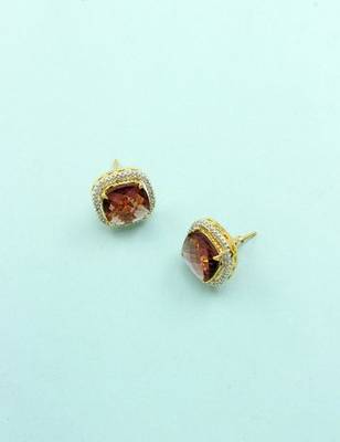 Purple CZ AD American Diamond Stud Earrings Jewellery for Women 3