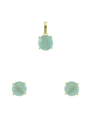 Aqua Blue CZ AD American Diamond Pendant Set Jewellery for Women 1