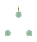 Aqua Blue CZ AD American Diamond Pendant Set Jewellery for Women