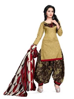 Beige Printed Cotton Salwar 2