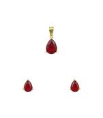 Ruby Red Traditional Pendant Set Jewellery for Women