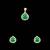 Emerald Green CZ AD American Diamond Pendant Set Jewellery for Women