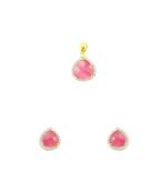 Pink CZ AD American Diamond Pendant Set Jewellery for Women