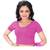 Pink cotton lycra plain stitched blouse