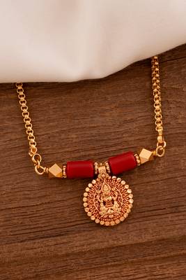 Golden box chain mangalsutra with Big Laxmi tali one gram gold 1