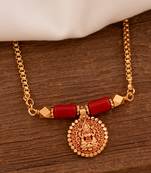 Golden box chain mangalsutra with Big Laxmi tali one gram gold