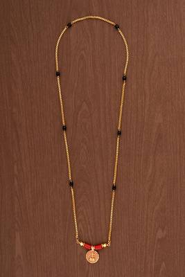 Golden box chain mangalsutra with Big Laxmi tali one gram gold 2