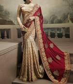 Multicolor embroidered georgette saree with blouse