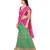 Green embroidered net unstitched lehenga