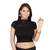 Black cotton plain stitched blouse