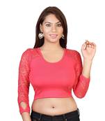 Tomato cotton plain stitched blouse