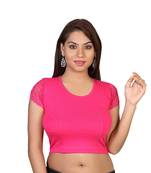 Pink cotton plain stitched blouse