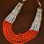 Orange Multi-layered Beaded Necklace for Women
